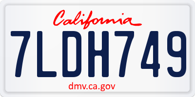CA license plate 7LDH749