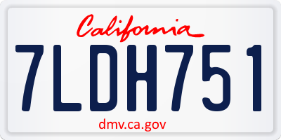 CA license plate 7LDH751