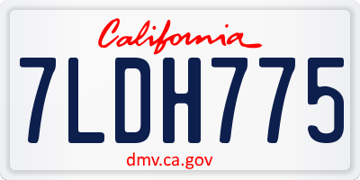 CA license plate 7LDH775
