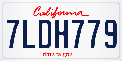 CA license plate 7LDH779