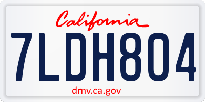 CA license plate 7LDH804