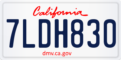 CA license plate 7LDH830