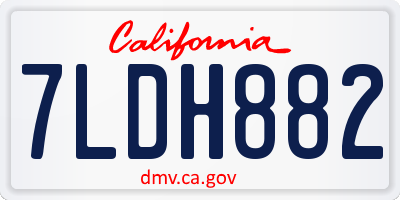 CA license plate 7LDH882
