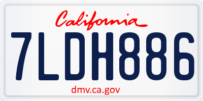 CA license plate 7LDH886