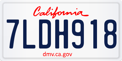 CA license plate 7LDH918
