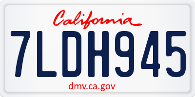 CA license plate 7LDH945