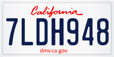 CA license plate 7LDH948