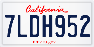 CA license plate 7LDH952