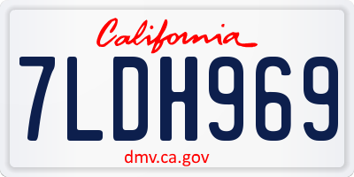 CA license plate 7LDH969