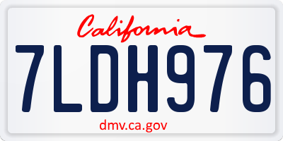 CA license plate 7LDH976
