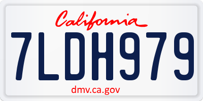 CA license plate 7LDH979