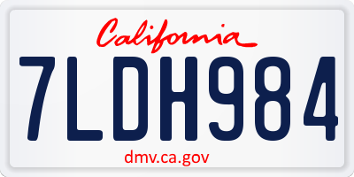 CA license plate 7LDH984