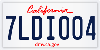 CA license plate 7LDI004