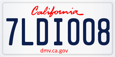 CA license plate 7LDI008