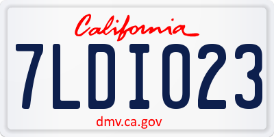CA license plate 7LDI023