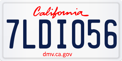 CA license plate 7LDI056