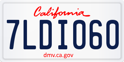 CA license plate 7LDI060
