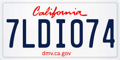 CA license plate 7LDI074