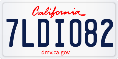 CA license plate 7LDI082