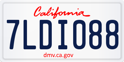 CA license plate 7LDI088