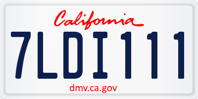 CA license plate 7LDI111