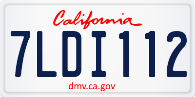 CA license plate 7LDI112
