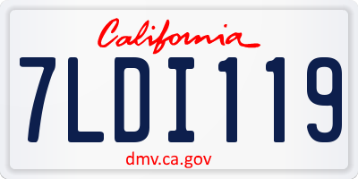 CA license plate 7LDI119