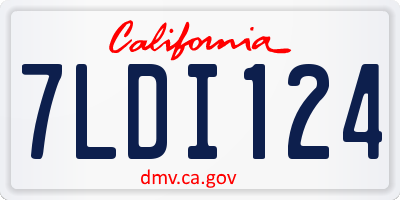 CA license plate 7LDI124