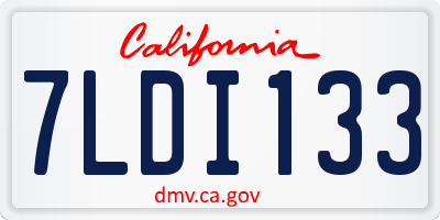 CA license plate 7LDI133