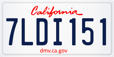 CA license plate 7LDI151