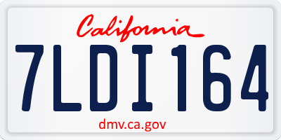 CA license plate 7LDI164