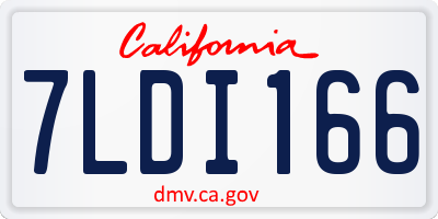 CA license plate 7LDI166