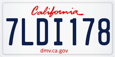 CA license plate 7LDI178