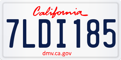 CA license plate 7LDI185