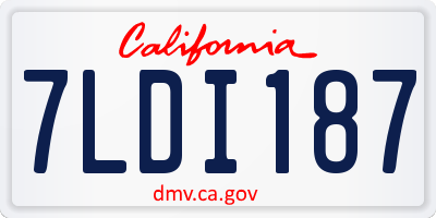 CA license plate 7LDI187