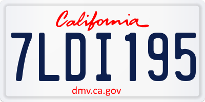 CA license plate 7LDI195
