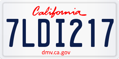 CA license plate 7LDI217