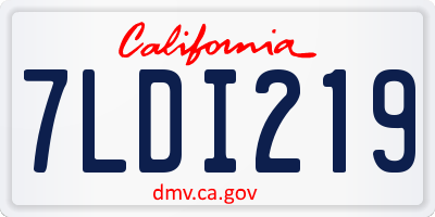 CA license plate 7LDI219