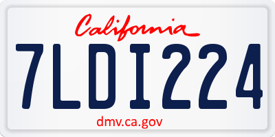 CA license plate 7LDI224