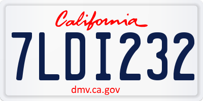 CA license plate 7LDI232