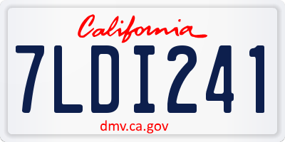 CA license plate 7LDI241