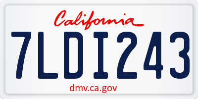 CA license plate 7LDI243