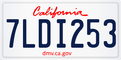 CA license plate 7LDI253
