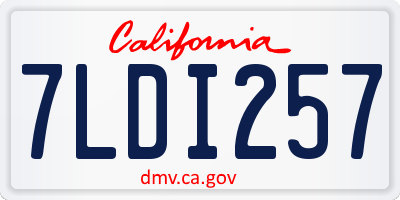 CA license plate 7LDI257