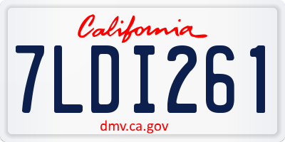 CA license plate 7LDI261