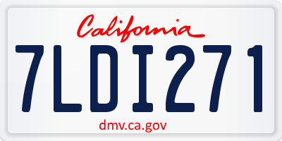 CA license plate 7LDI271