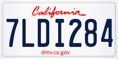 CA license plate 7LDI284