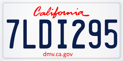 CA license plate 7LDI295