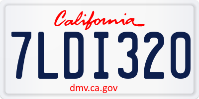 CA license plate 7LDI320