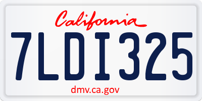 CA license plate 7LDI325